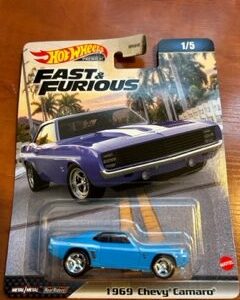 Hotwheels 1969 Chevy Camaro Premium, Fast and the Furious Real Riders 1:64