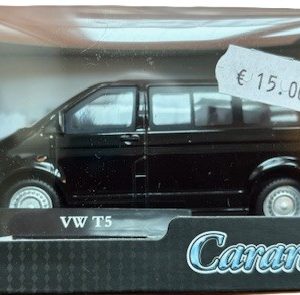 Cararama VW T 5 personen bus zwart 1:43